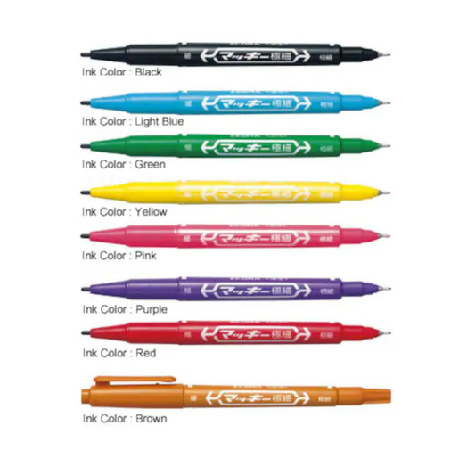 Zebra Extra Fine Twin Head Marker -Mckie Set of 8 / 12 Colours - Permanent Markers - Fine and Extra Fine