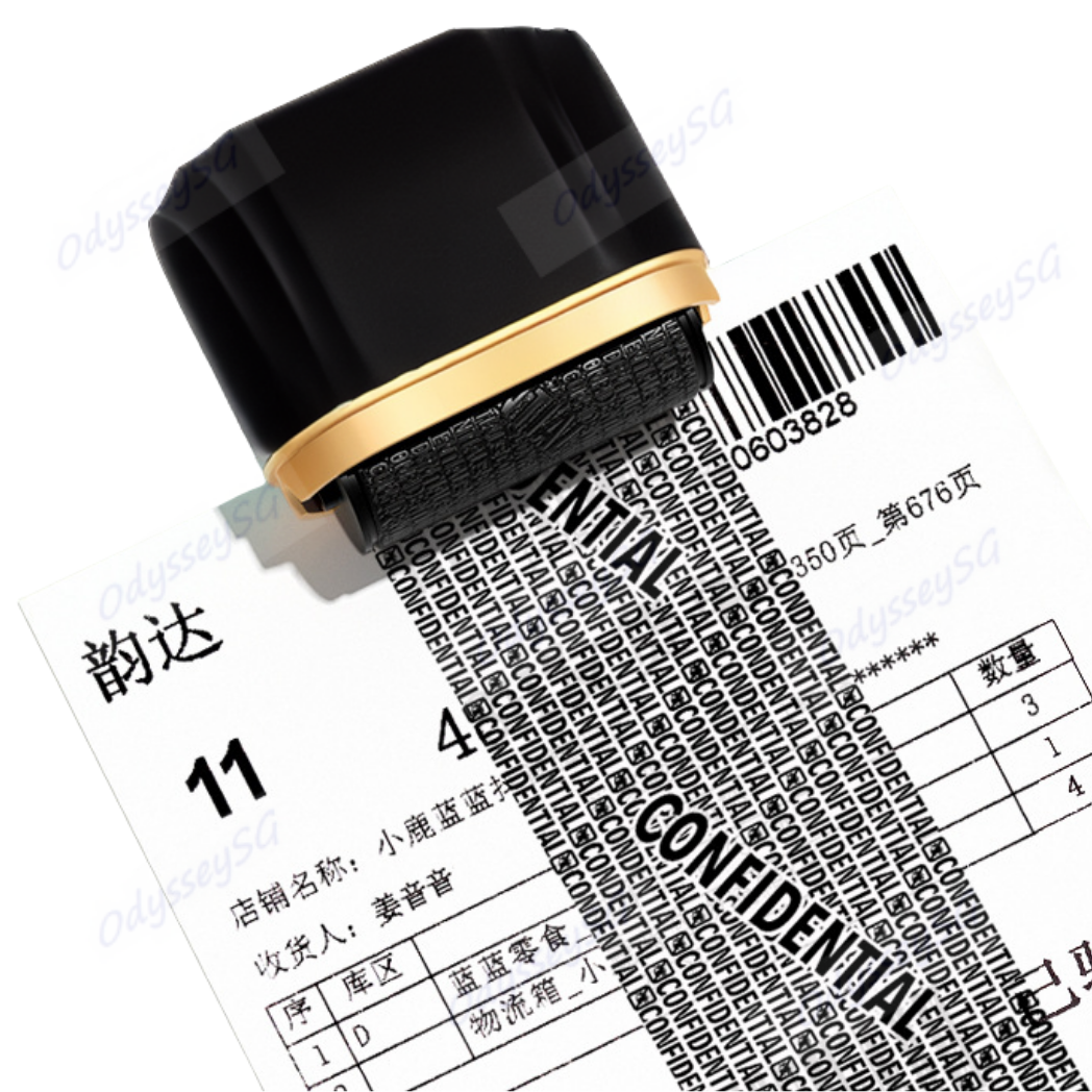 Self Inking Privacy Roller Stamp - Confidential Stamp to Secure documents