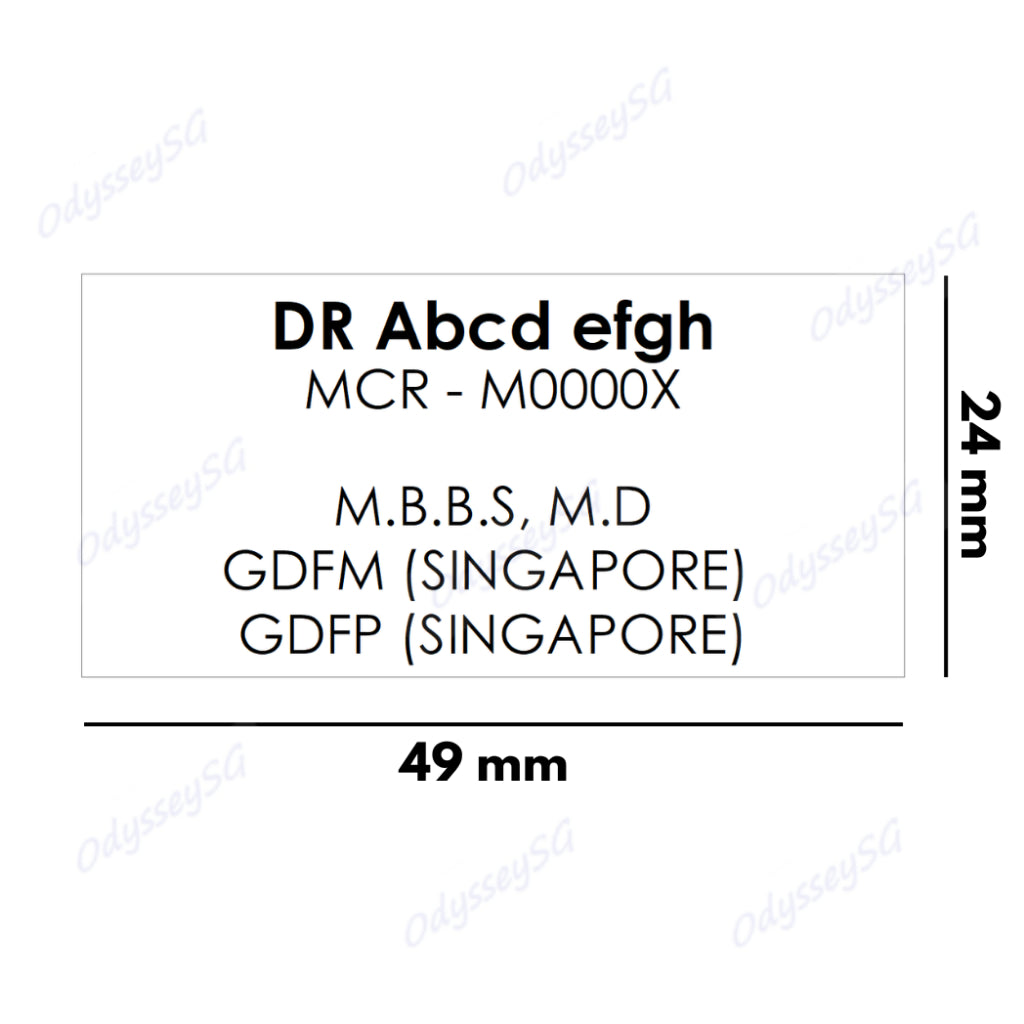 Custom Doctor Stamp Pre-Inked | Name Stamp for Clinic | 24x49mm Up to 6 Lines | Fast Customisation