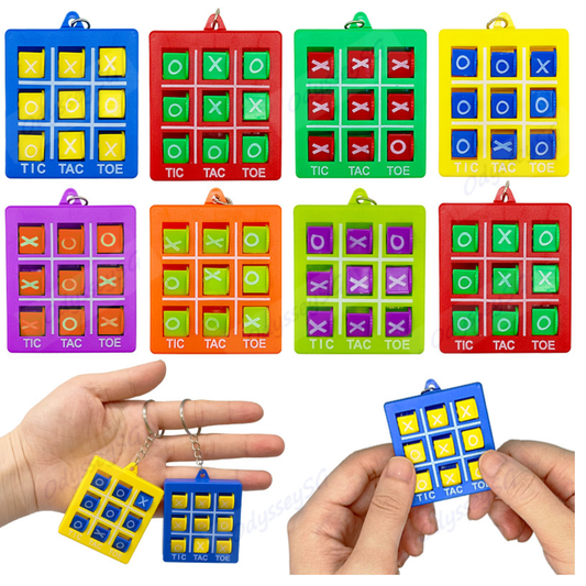 Mini Tic Tac Toe Letter Puzzle Keychain for Kids – Educational Brain Game Toy, Party Favours & Goodie Bag Gifts