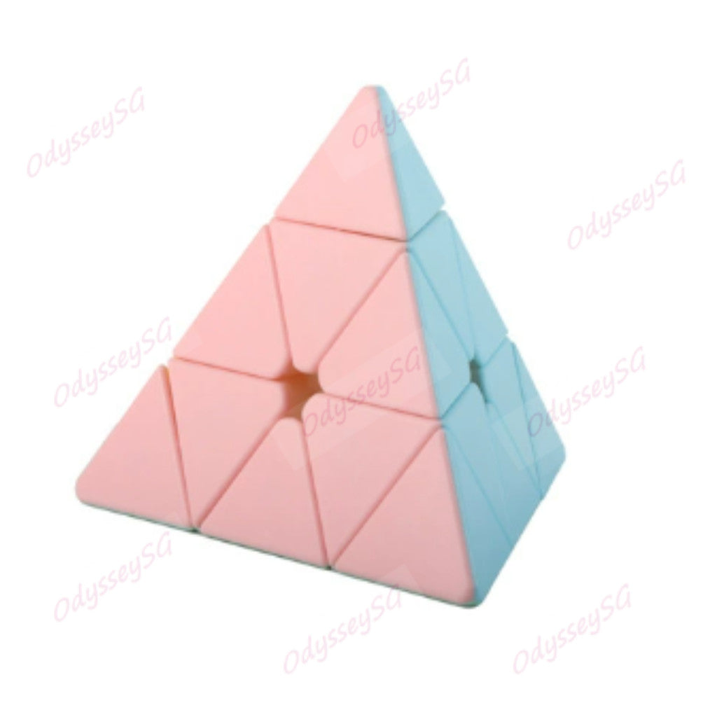 Educational Magic Speed Cube Set – Pastel 2x2 4x4 Pyramid Brain Teaser Puzzle for Kids