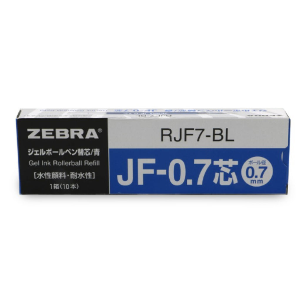 Zebra 0.7mm Sarasa clip Refill - 10pc value pack - Blue Ink / Black ink - JF- 07 - 100% Authentic