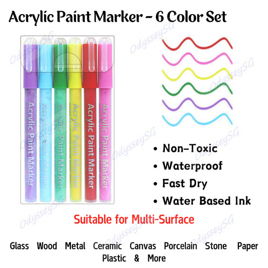 Acrylic Paint Marker - Multi surface - Canvas , Rock , Ceramic , Nail , Glass and more - Waterproof