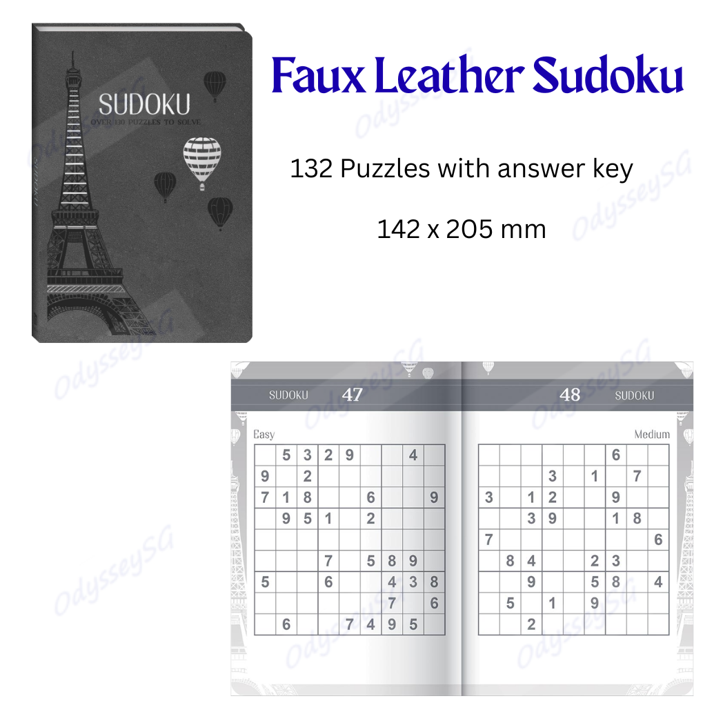 Hinkler Faux Leather Sudoku Puzzle Book - Over 130 Puzzles