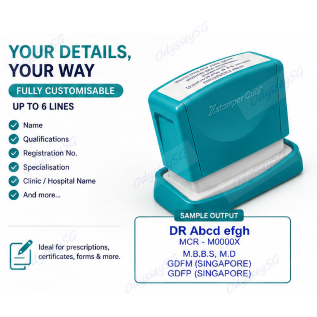 Custom Doctor Stamp Pre-Inked | Name Stamp for Clinic | 24x49mm Up to 6 Lines | Fast Customisation