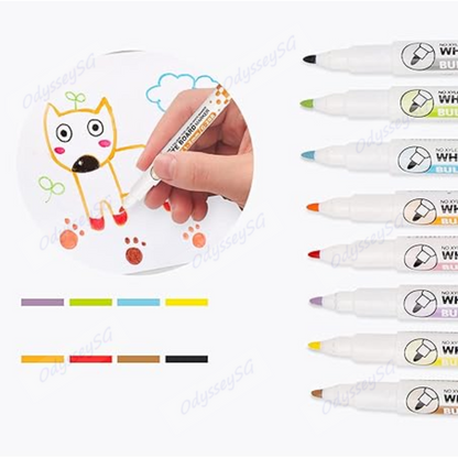8 Pcs Magnetic Whiteboard Marker Set / Magnetic Whiteboard Eraser - Kids Office School Supplies