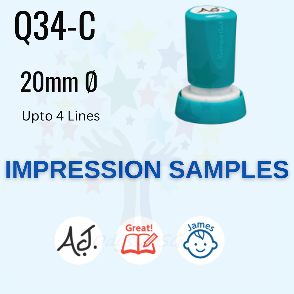 Round Company Logo Stamp / Company Chop - Self Inking / Refillable - Japanese Brand XStamper Quix