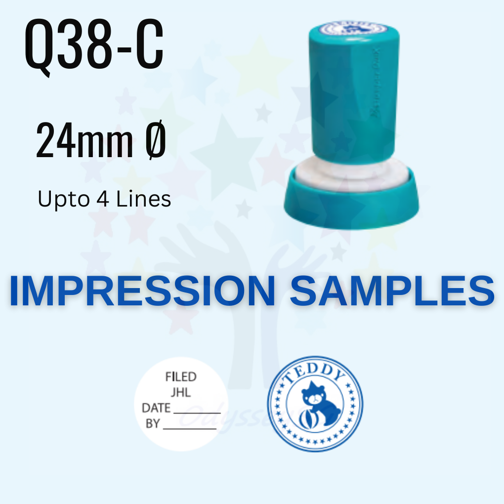 Round Company Logo Stamp / Company Chop - Self Inking / Refillable - Japanese Brand XStamper Quix