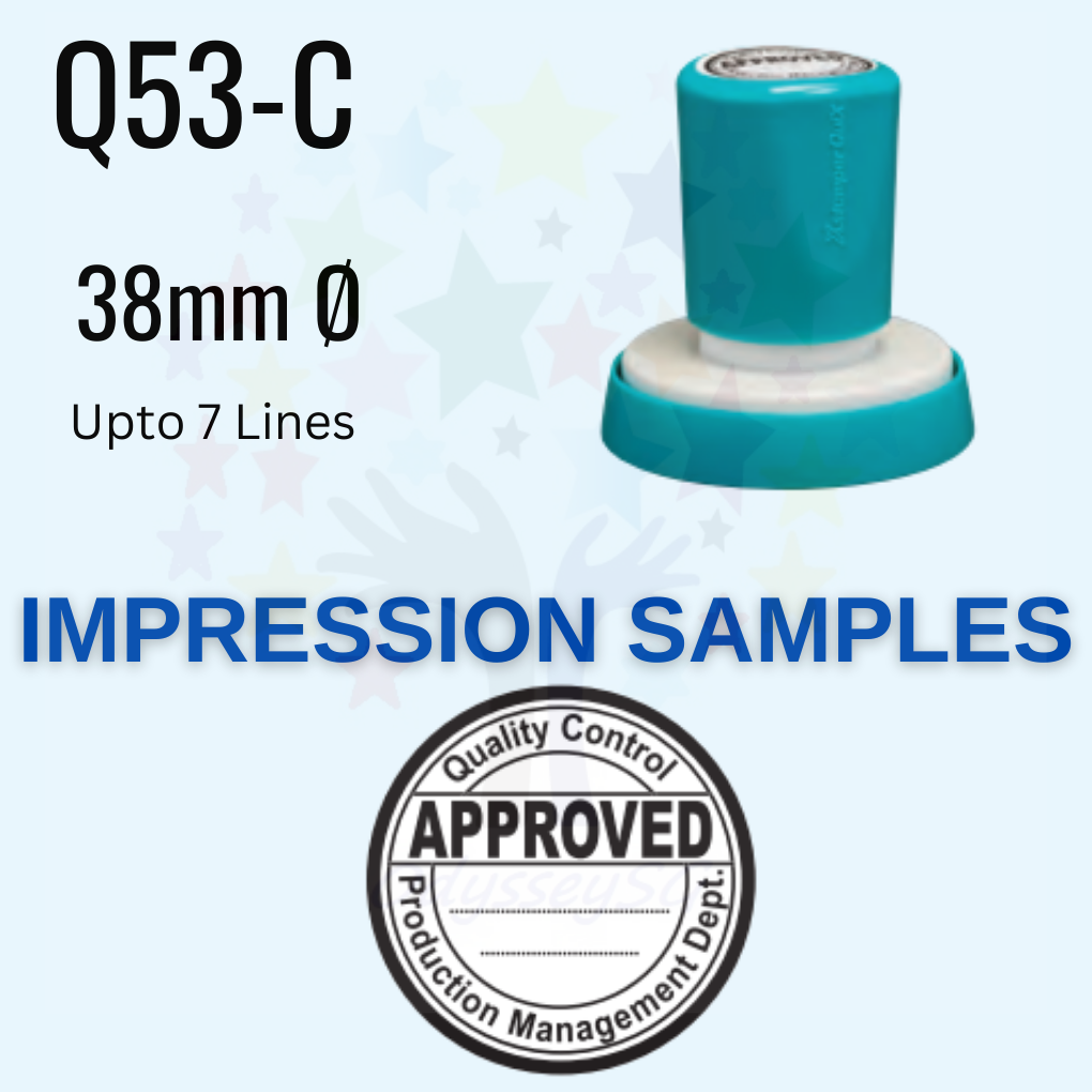 Round Company Logo Stamp / Company Chop - Self Inking / Refillable - Japanese Brand XStamper Quix