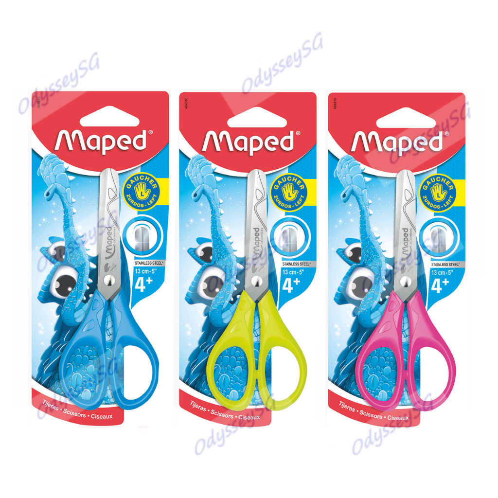 Maped Essential Ergonomic Scissors - Left Hand scissors - 13 CM - Age 4 and above