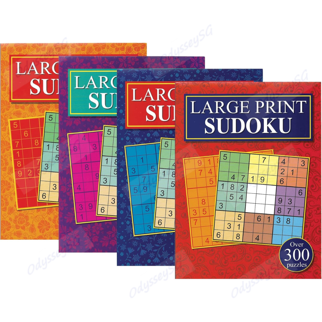 [4 Book set] Large Print Sudoku Puzzle Books for Adults and Teens - Sudoku Activity Book Set