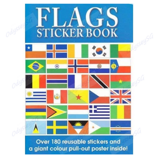 Flags of the World Sticker book with pull put World map