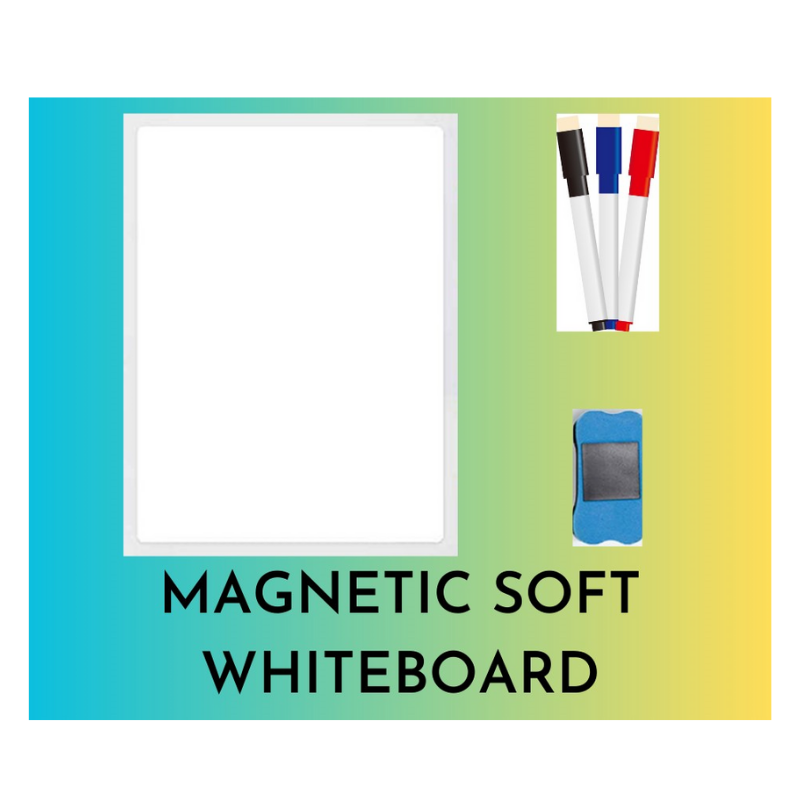 Magnetic Soft whiteboard - Fridge Magnetic Board - A4 /A3 Size- Free Markers
