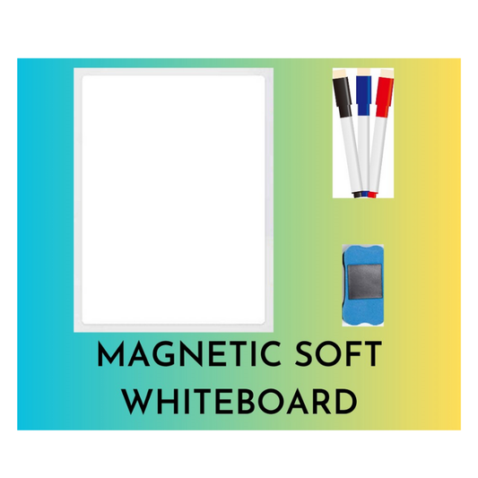Magnetic Soft whiteboard - Fridge Magnetic Board - A4 /A3 Size- Free Markers