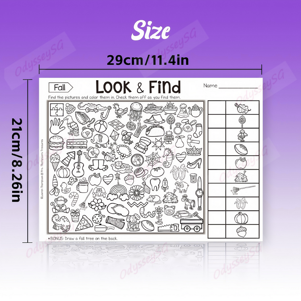 Look and Find Children Activity Book - Search Color - 48 Page | Visual Search Preschool Activity