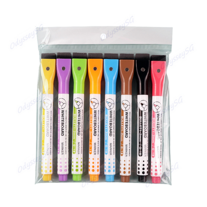8 Pcs Magnetic Whiteboard Marker Set / Magnetic Whiteboard Eraser - Kids Office School Supplies