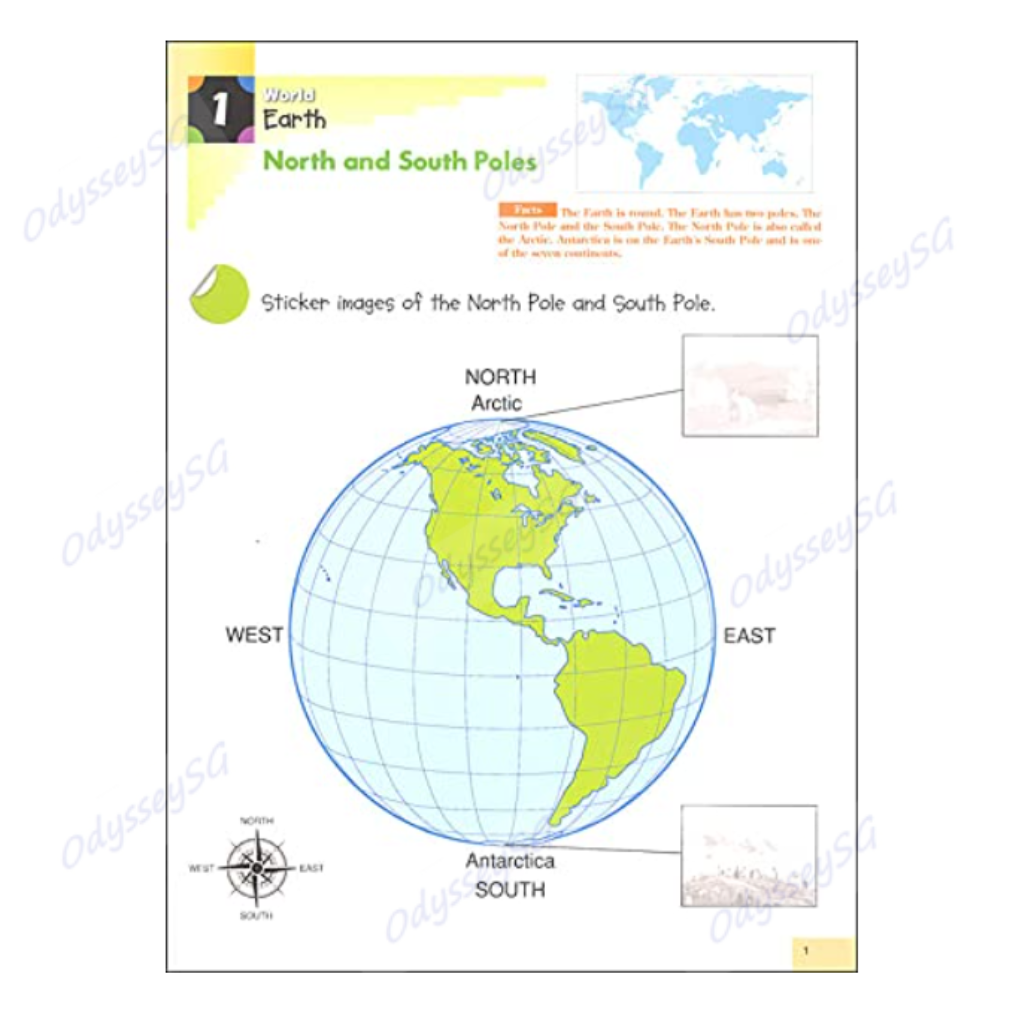 Kumon - World Geography Sticker Activity Book - Age 5 and above