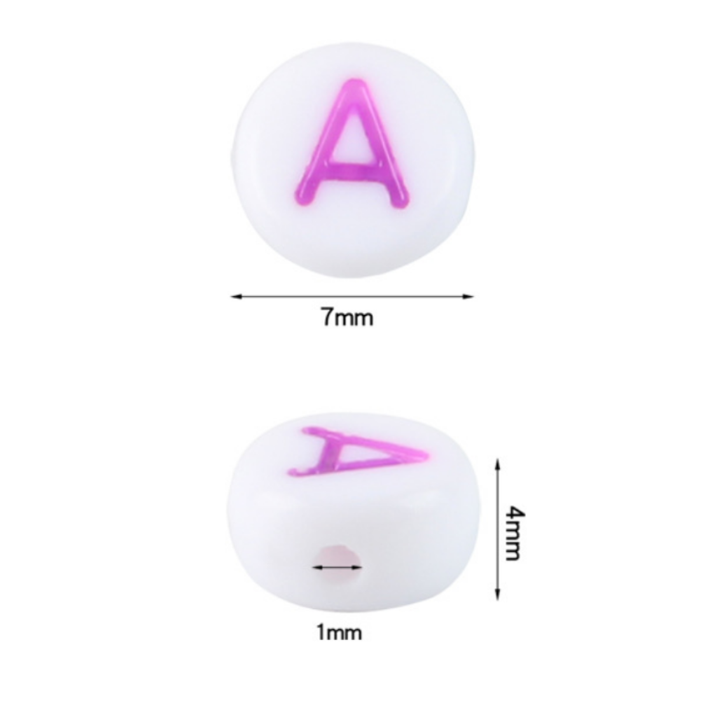 1400 Pcs - Alphabet Letter Beads - DIY bracelet / necklace letter beads - FREE CRYSTAL STRING-Each Bead 4*7mm