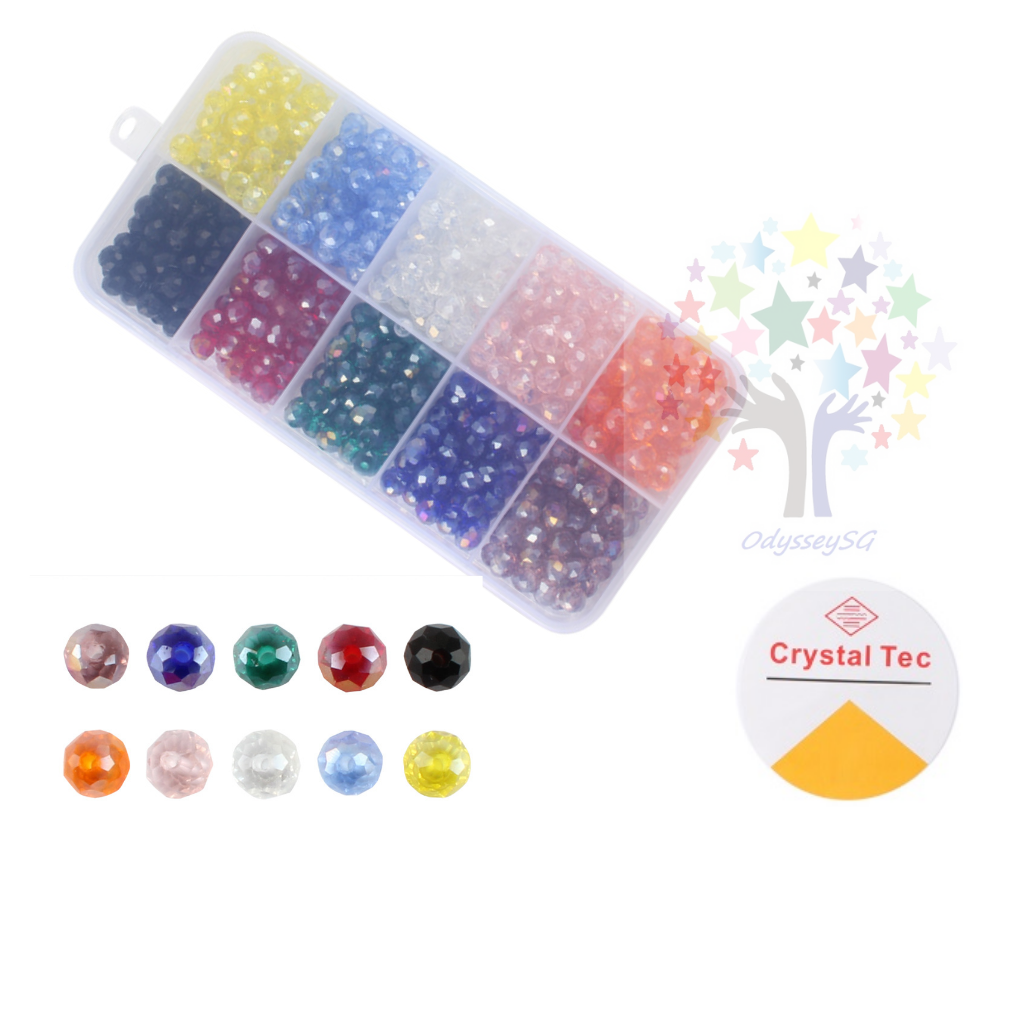 Crystal Wheel Rondelle Beads - 6mm x 5mm - DIY Beads - 500 Pcs - Free Crystal String