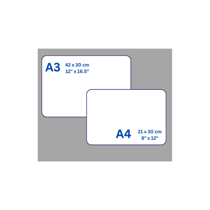Magnetic Soft whiteboard - Fridge Magnetic Board - A4 /A3 Size- Free Markers