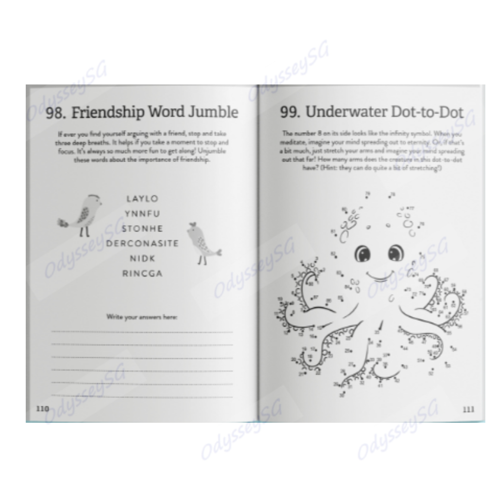 101 Cool Awesome Puzzles / Mazes / Word search / Sudoku / Crossword - Age 6-12