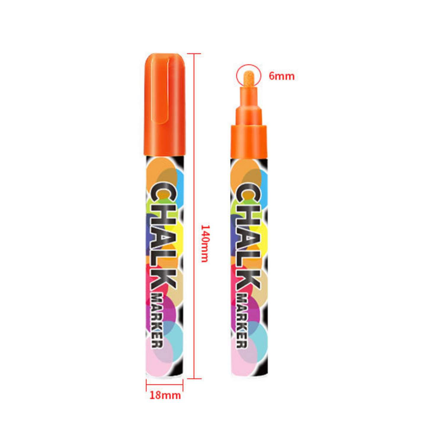 Chalk Board Marker pens - 8Pc set - Non-Toxic/Erasable - Water based ink - 3mm/6mm Reversible Tip