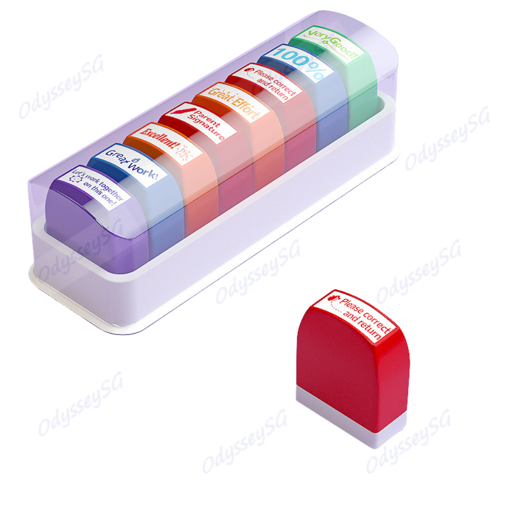 Teacher Reward Stamps for Students – 8 Pcs Motivational School Stamp Set | Value Pack for Classroom Use