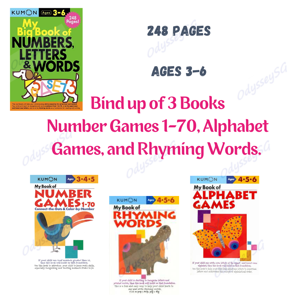 My Big Book of Numbers, Letters, and Words (Bind-up) - Age 3-6 - Kindergarten activity workbook