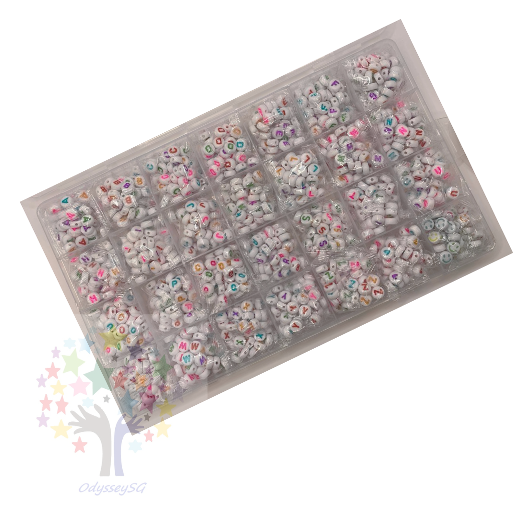 1400 Pcs - Alphabet Letter Beads - DIY bracelet / necklace letter beads - FREE CRYSTAL STRING-Each Bead 4*7mm