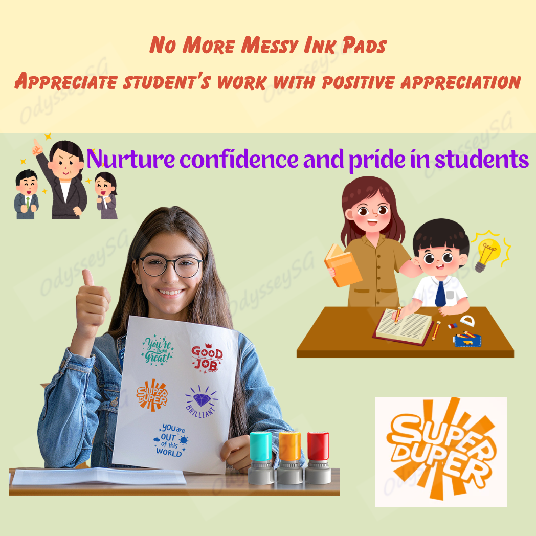5pcs Teacher Stamps Set – Self-Inking Rubber Stamps for Classroom Student Rewards