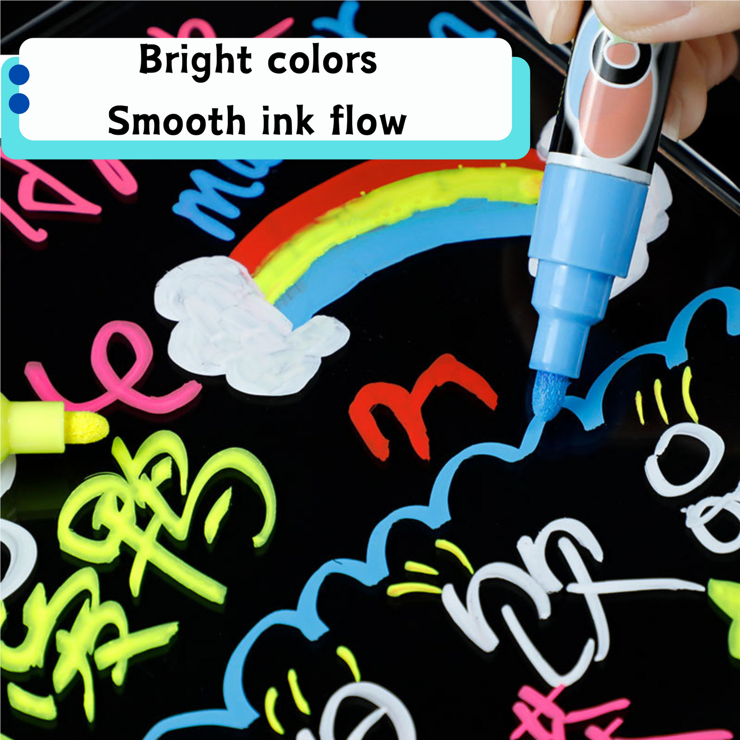 Chalk Board Marker pens - 8Pc set - Non-Toxic/Erasable - Water based ink - 3mm/6mm Reversible Tip