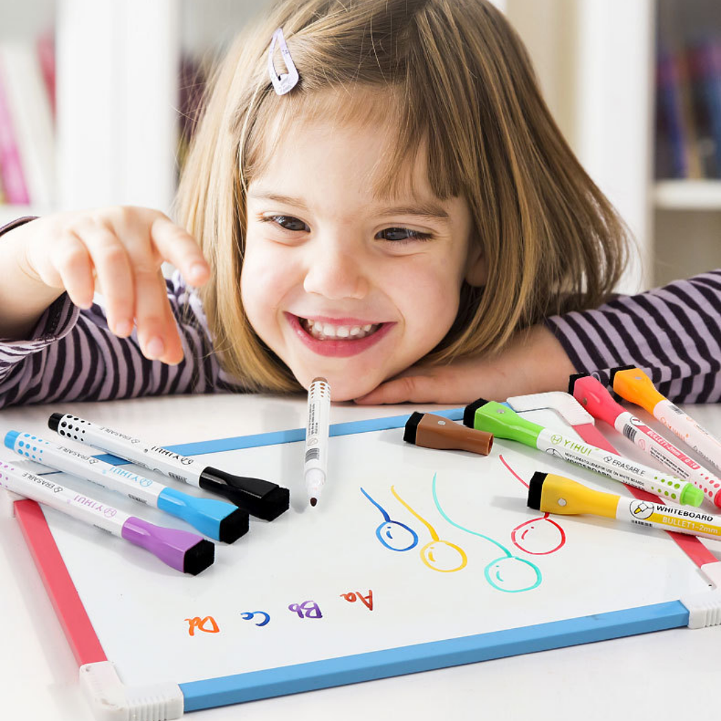 8 Pcs Magnetic Whiteboard Marker Set / Magnetic Whiteboard Eraser - Kids Office School Supplies