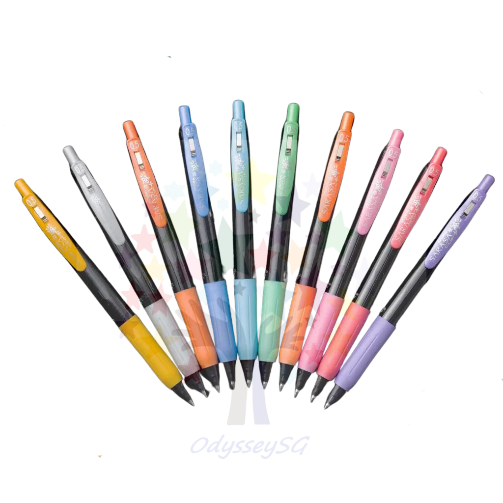 Zebra Sarasa Clip Pen Decoshine 0.5mm - 10 Metallic colors [ 100% Authentic] - Glitter Pens