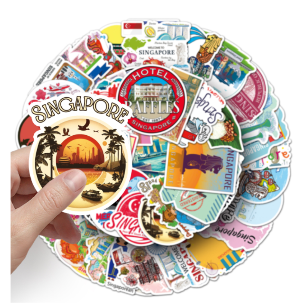 Singapore Waterproof Stickers SG60 – 50pcs Matte Vinyl Decals |  Laptop, Water Bottle, Scrapbook