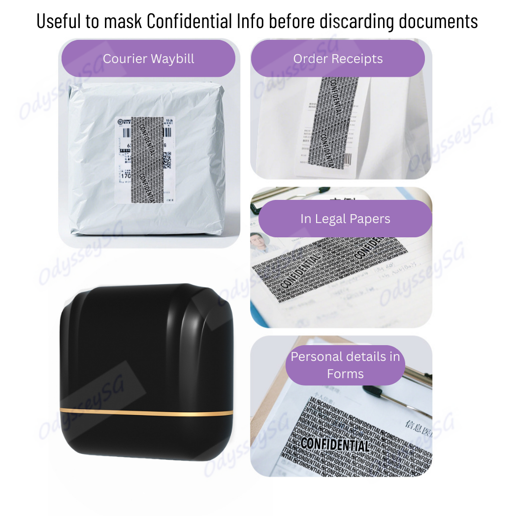 Self Inking Privacy Roller Stamp - Confidential Stamp to Secure documents