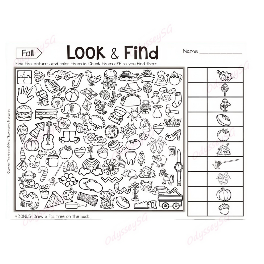 Look and Find Children Activity Book - Search Color - 48 Page | Visual Search Preschool Activity
