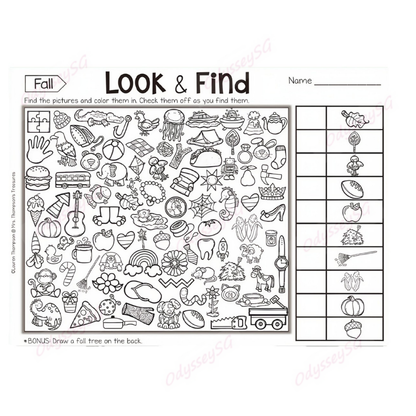 Look and Find Children Activity Book - Search Color - 48 Page | Visual Search Preschool Activity