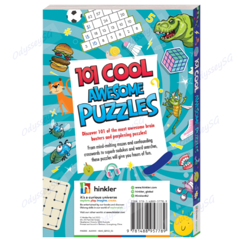 101 Cool Awesome Puzzles / Mazes / Word search / Sudoku / Crossword - Age 6-12