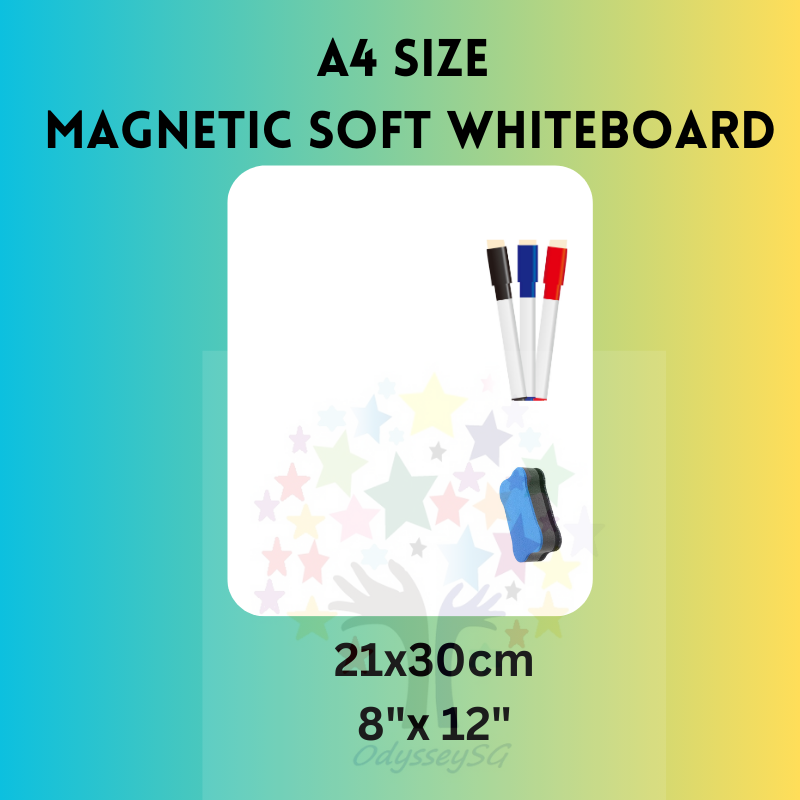 Magnetic Soft whiteboard - Fridge Magnetic Board - A4 /A3 Size- Free Markers