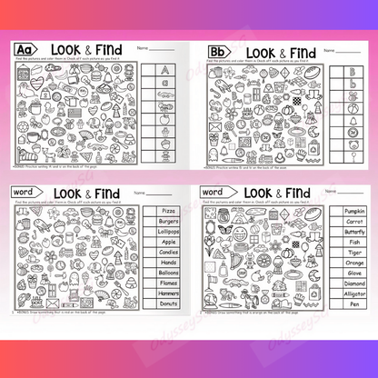 Look and Find Children Activity Book - Search Color - 48 Page | Visual Search Preschool Activity