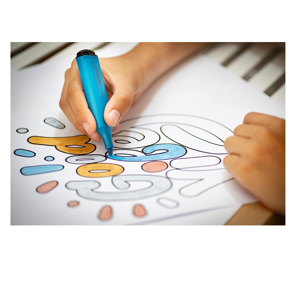 Maped - Glitter Metallic Highlighter Set  - Set of 4 Colours - Silver, Gold , Metallic Blue and Bronze