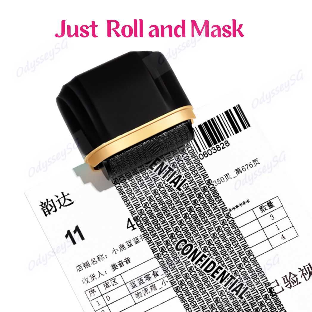 Self Inking Privacy Roller Stamp - Confidential Stamp to Secure documents