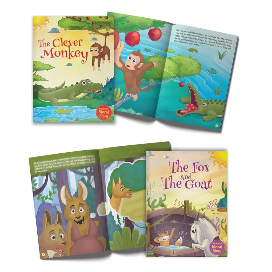 Illustrated Classic Moral Stories Collection (Pack of 10 Books ) | Timeless Treasures Bedtime Story Books for Kids  | llustrated Storybooks for Ages 3–6