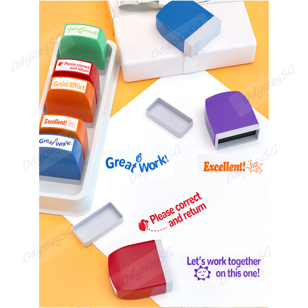 Teacher Reward Stamps for Students – 8 Pcs Motivational School Stamp Set | Value Pack for Classroom Use
