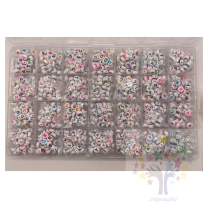 1400 Pcs - Alphabet Letter Beads - DIY bracelet / necklace letter beads - FREE CRYSTAL STRING-Each Bead 4*7mm