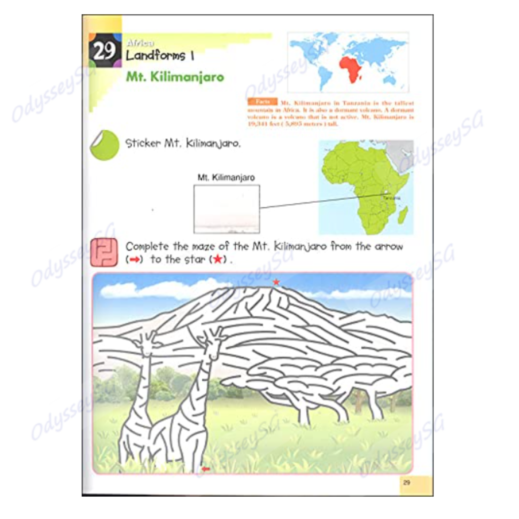 Kumon - World Geography Sticker Activity Book - Age 5 and above