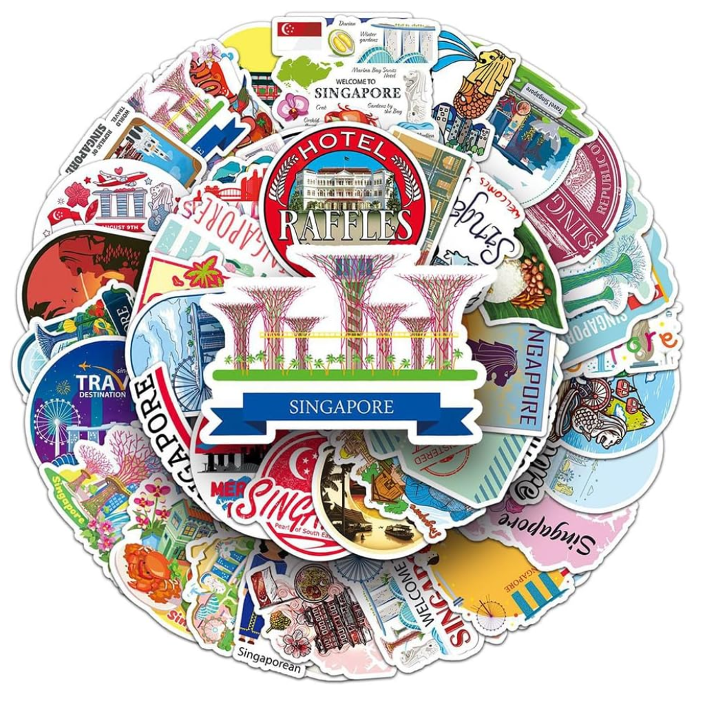 Singapore Waterproof Stickers SG60 – 50pcs Matte Vinyl Decals |  Laptop, Water Bottle, Scrapbook