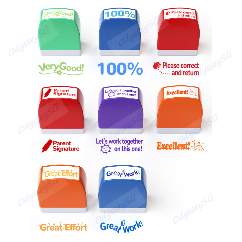 Teacher Reward Stamps for Students – 8 Pcs Motivational School Stamp Set | Value Pack for Classroom Use
