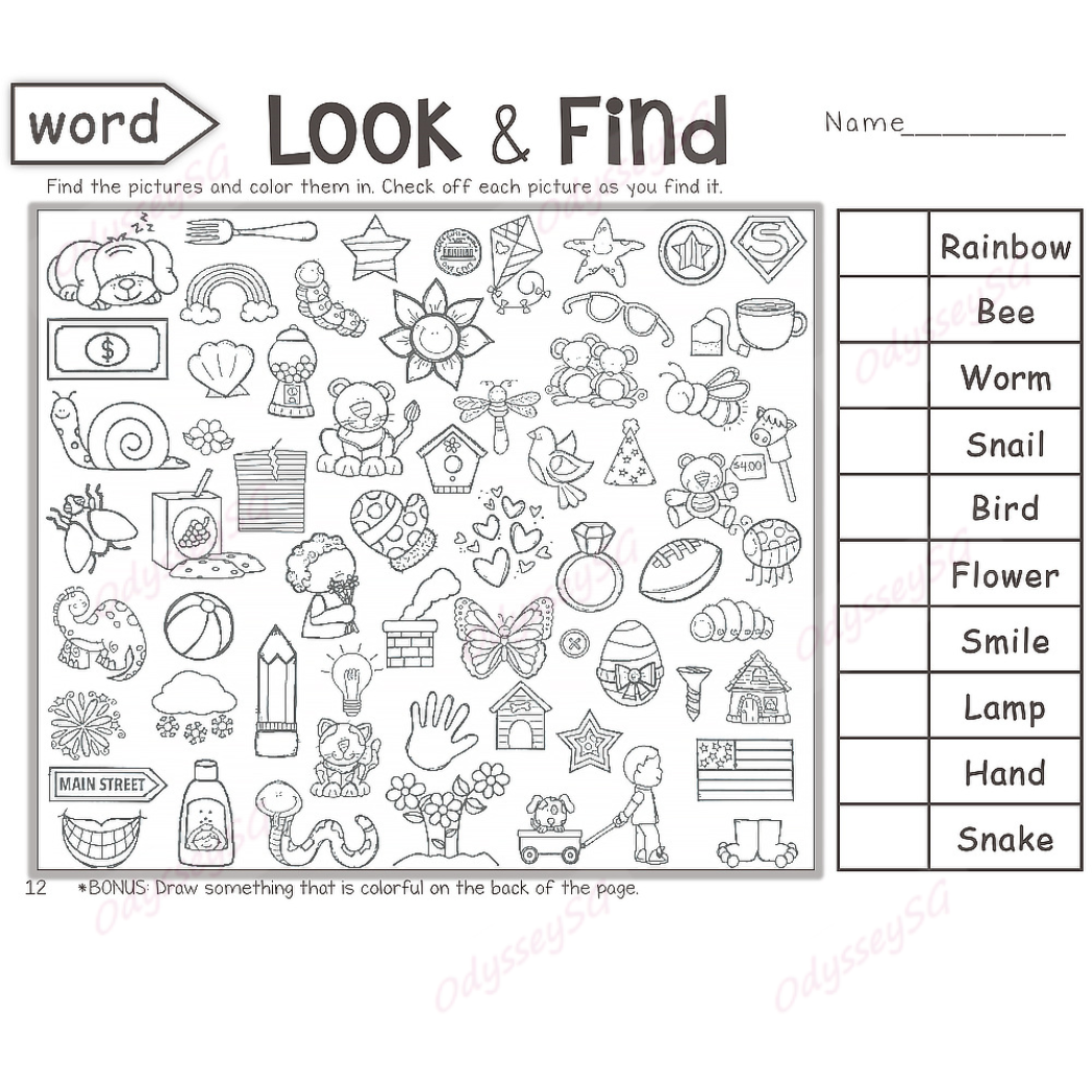 Look and Find Children Activity Book - Search Color - 48 Page | Visual Search Preschool Activity