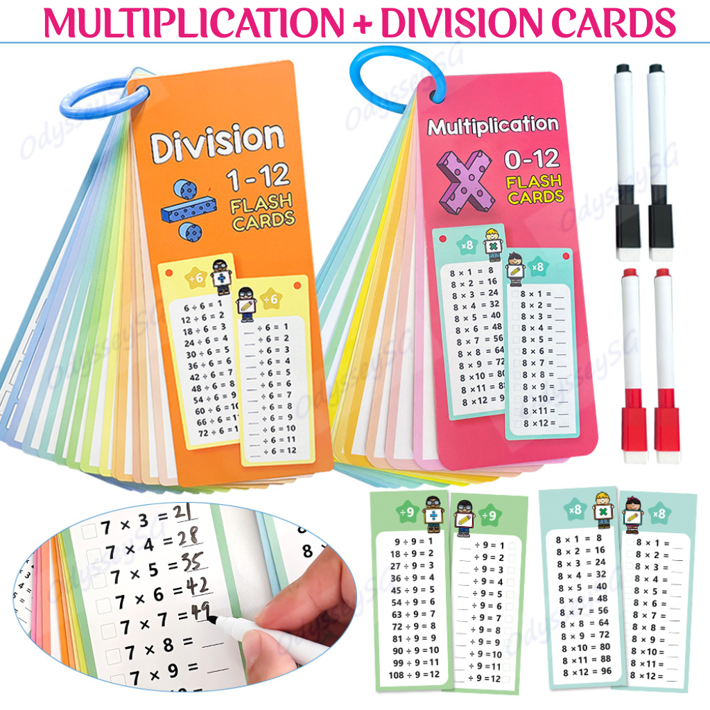 Multiplication & Division Write and Wipe Flashcards